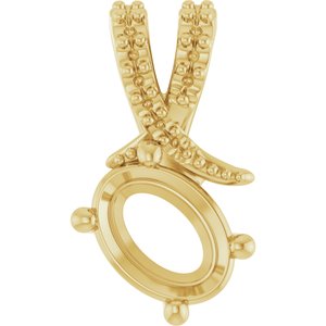 10K Yellow Gold 7.5x5.5 mm Oval Pendant Mounting – image 2