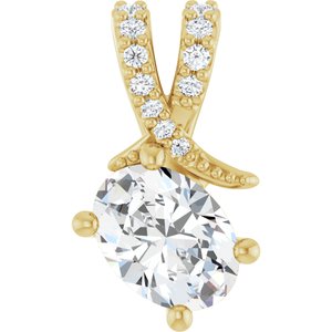 10K Yellow Gold 7.5x5.5 mm Oval Pendant Mounting