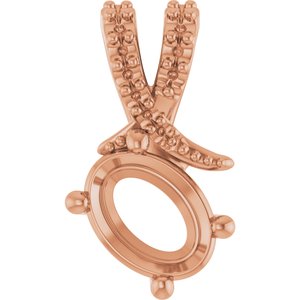 18K Rose Gold 7.5x5.5 mm Oval Pendant Mounting – image 2