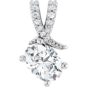 Platinum 7.5x5.5 mm Oval Pendant Mounting