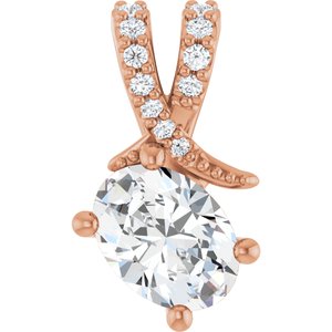 14K Rose Gold 7.5x5.5 mm Oval Pendant Mounting