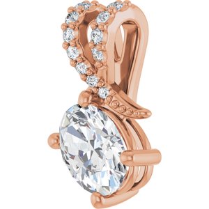 18K Rose Gold 7.5x5.5 mm Oval Pendant Mounting – image 3