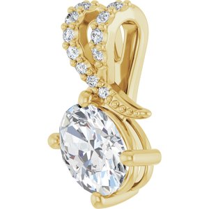 14K Yellow Gold 7.5x5.5 mm Oval Pendant Mounting – image 3