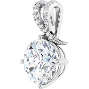 18K White Gold 12 mm Round Pendant Mounting – image 3