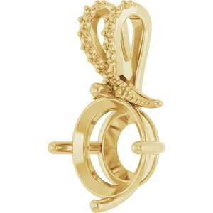 18K Yellow Gold 12 mm Round Pendant Mounting – image 4