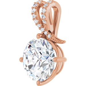 18K Rose Gold 12 mm Round Pendant Mounting – image 3