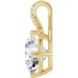18K Yellow Gold 12 mm Round Pendant Mounting – image 5