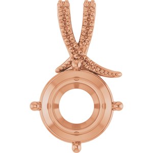 18K Rose Gold 12 mm Round Pendant Mounting – image 2