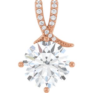 10K Rose Gold 12 mm Round Pendant Mounting