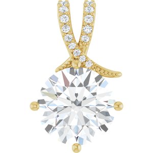 18K Yellow Gold 12 mm Round Pendant Mounting