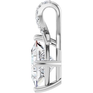 14K X1 White Gold 7x7 mm Square Pendant Mounting – image 5