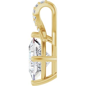 14K Yellow Gold 7x7 mm Square Pendant Mounting – image 5