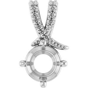 14K White Gold 6.5 mm Round Pendant Mounting – image 2