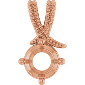 14K Rose Gold 6.5 mm Round Pendant Mounting – image 2