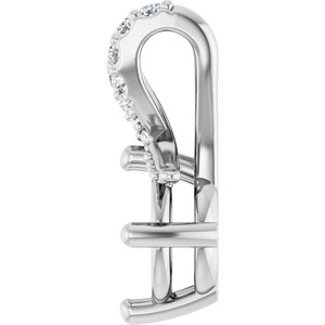 14K White Gold 6.5 mm Round .07 CTW Lab-Grown Diamond Semi-Set Pendant – image 6
