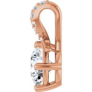 14K Rose Gold 6.5 mm Round .07 CTW Lab-Grown Diamond Semi-Set Pendant – image 5