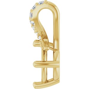 14K Yellow Gold 6.5 mm Round .07 CTW Lab-Grown Diamond Semi-Set Pendant – image 6