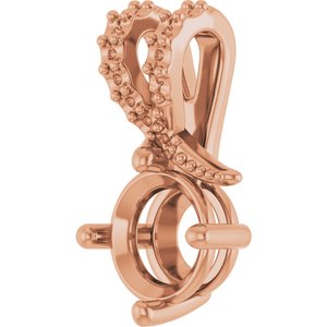 14K Rose Gold 6.5 mm Round Pendant Mounting – image 4