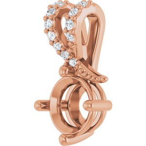 14K Rose Gold 6.5 mm Round .07 CTW Lab-Grown Diamond Semi-Set Pendant – image 4