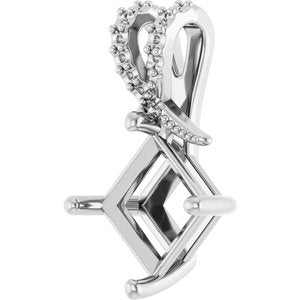 Platinum 7x7 mm Square Pendant Mounting – image 4