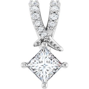 Sterling Silver 3.75x3.75 mm Square Pendant Mounting