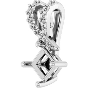 10K White Gold 3.75x3.75 mm Square Pendant Mounting – image 4