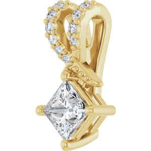 10K Yellow Gold 3.75x3.75 mm Square Pendant Mounting – image 3
