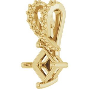 10K Yellow Gold 3.75x3.75 mm Square Pendant Mounting – image 4