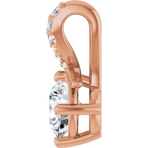 14K Rose Gold 5.2 mm Round .04 CTW Natural Diamond Semi-Set Pendant – image 5