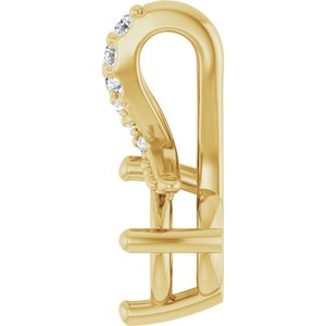 14K Yellow Gold 5.2 mm Round .04 CTW Natural Diamond Semi-Set Pendant – image 6