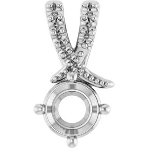 10K White Gold 5.2 mm Round Pendant Mounting – image 2