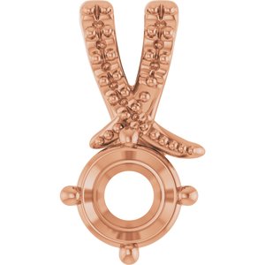 10K Rose Gold 5.2 mm Round Pendant Mounting – image 2