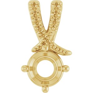 14K Yellow Gold 5.2 mm Round Pendant Mounting – image 2
