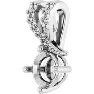 10K White Gold 5.2 mm Round Pendant Mounting – image 4