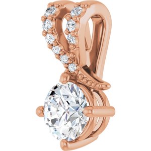 10K Rose Gold 5.2 mm Round Pendant Mounting – image 3