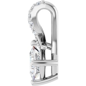 10K White Gold 3.75x3.75 mm Square Pendant Mounting – image 5