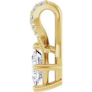18K Yellow Gold 3.75x3.75 mm Square Pendant Mounting – image 5