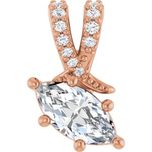 10K Rose Gold 8x4 mm Marquise Pendant Mounting