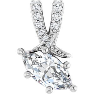 18K White Gold 8x4 mm Marquise Pendant Mounting