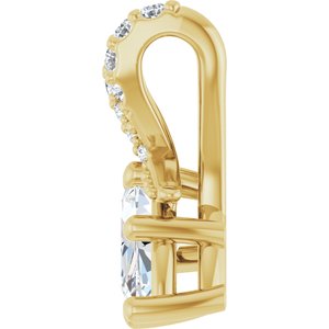 18K Yellow Gold 8x4 mm Marquise Pendant Mounting – image 5