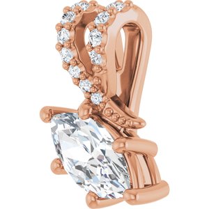 10K Rose Gold 8x4 mm Marquise Pendant Mounting – image 3