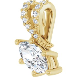 10K Yellow Gold 8x4 mm Marquise Pendant Mounting – image 3