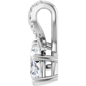 14K White Gold 9.5x5 mm Marquise Pendant Mounting – image 5