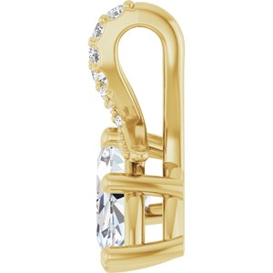 14K Yellow Gold 9.5x5 mm Marquise Pendant Mounting – image 5