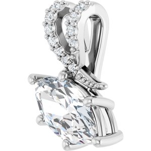 10K White Gold 9.5x5 mm Marquise Pendant Mounting – image 3