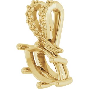 14K Yellow Gold 9.5x5 mm Marquise Pendant Mounting – image 4