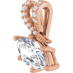 18K Rose Gold 9.5x5 mm Marquise Pendant Mounting – image 3