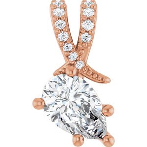 18K Rose Gold 8.5x5.5 mm Pear Pendant Mounting
