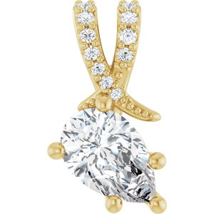 14K Yellow Gold 8.5x5.5 mm Pear Pendant Mounting