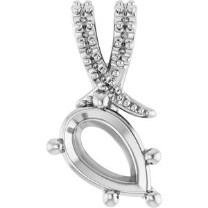 Sterling Silver 8.5x5.5 mm Pear Pendant Mounting – image 2